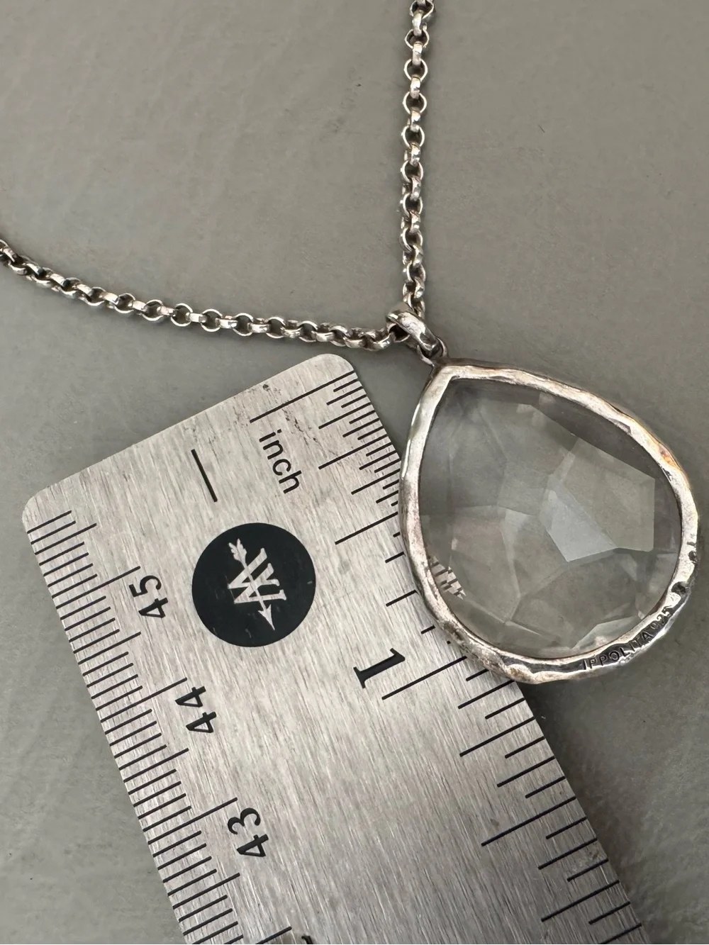 Ippolita Sterling Silver Teardrop Clear Quartz Pendant - Picture 4 of 8